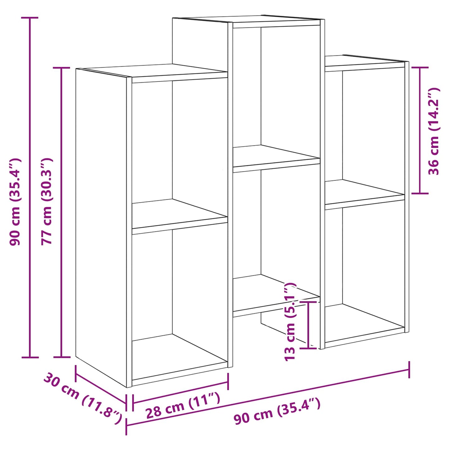 Dressoir Wit 90 x 30 x 90 cm is nu te koop bij PeponiXL, paradijselijk wonen!