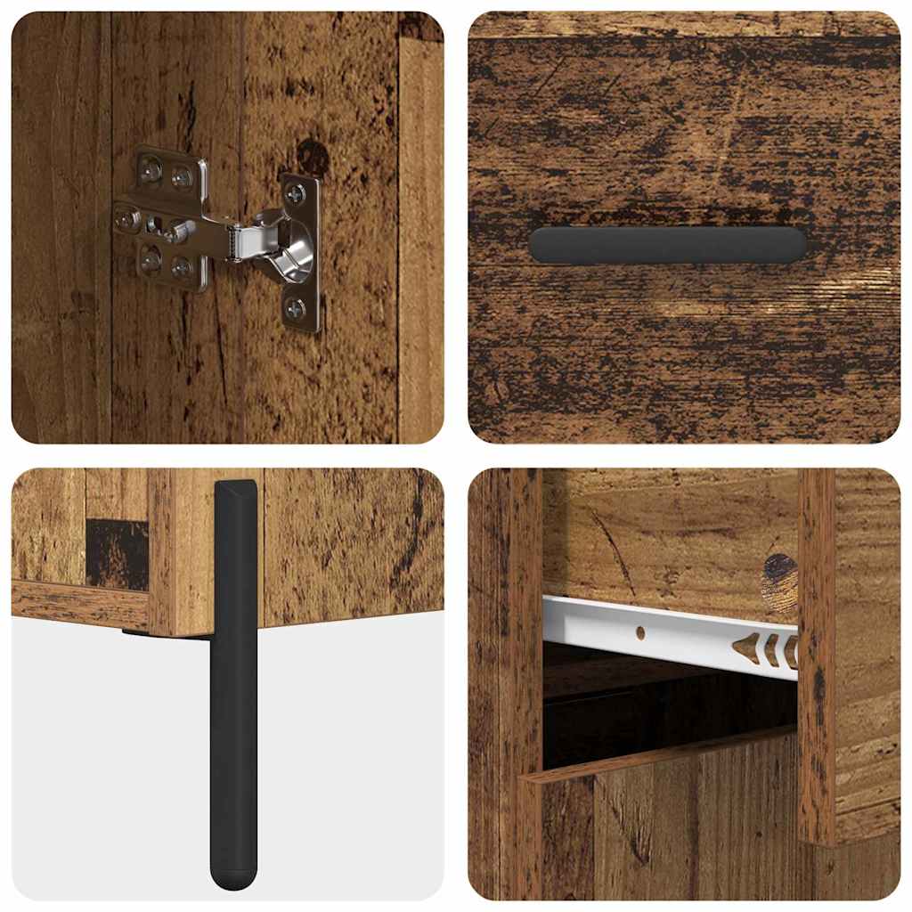 Highboard met lade Oud Hout 69,5 x 34 x 180 cm Bewerkt hout is nu te koop bij PeponiXL, paradijselijk wonen!