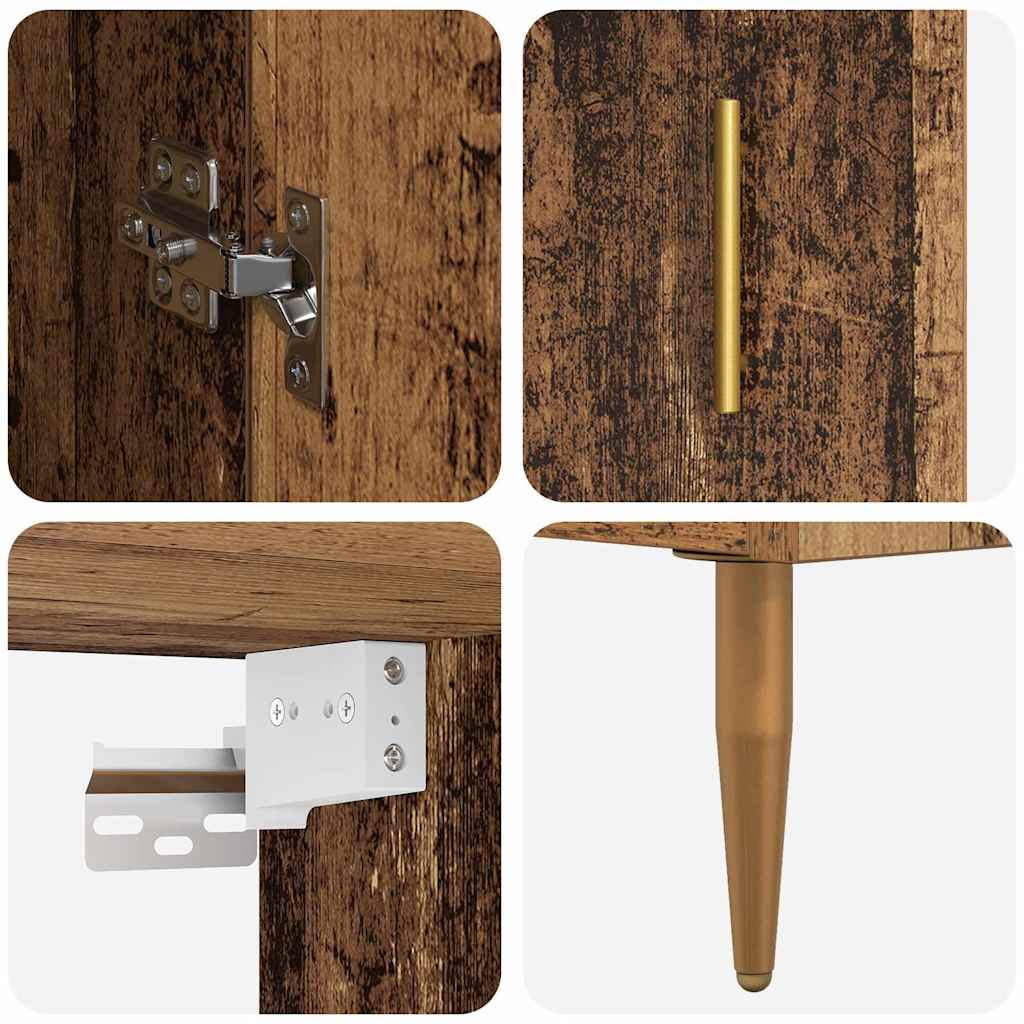 Hoge kast 2 pcs Oud Hout Bewerkt hout is nu te koop bij PeponiXL, paradijselijk wonen!