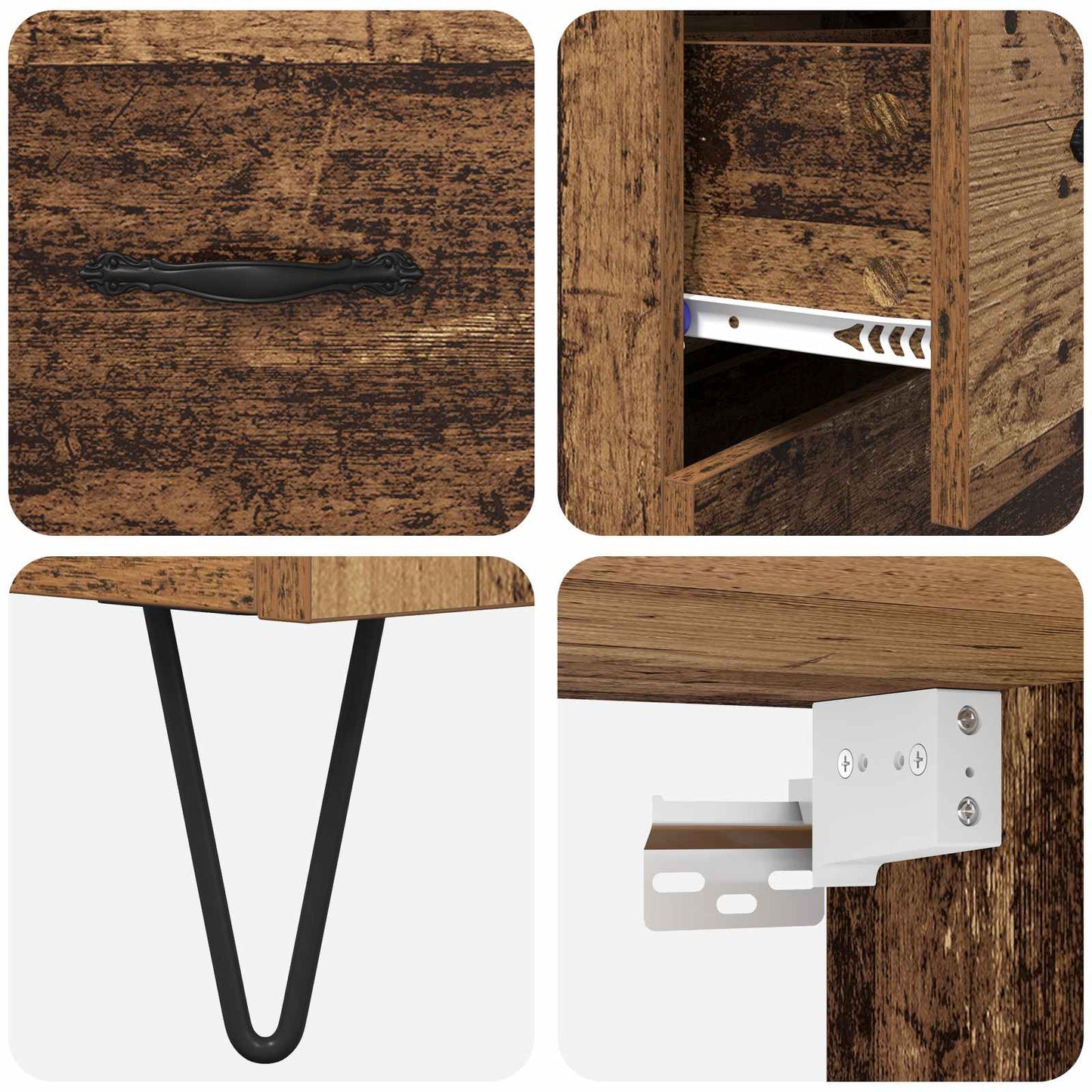 Hoge kast met lade 2 pcs Oudhout Bewerkt hout is nu te koop bij PeponiXL, paradijselijk wonen!