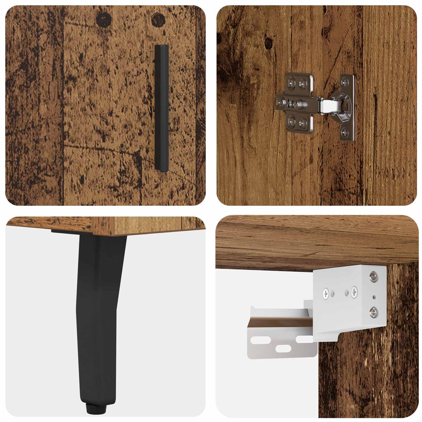 Hoge kast 2 pcs Oud Hout Bewerkt hout is nu te koop bij PeponiXL, paradijselijk wonen!
