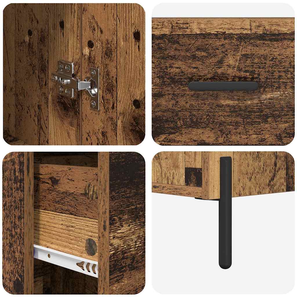 Highboard met lade Oud Hout 34,5 x 34 x 180 cm Bewerkt hout is nu te koop bij PeponiXL, paradijselijk wonen!