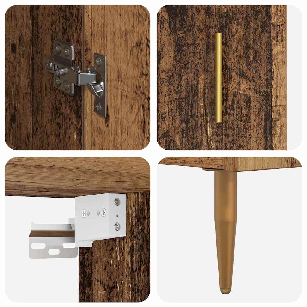 Hoge kast 2 pcs Oudhout Bewerkt hout is nu te koop bij PeponiXL, paradijselijk wonen!