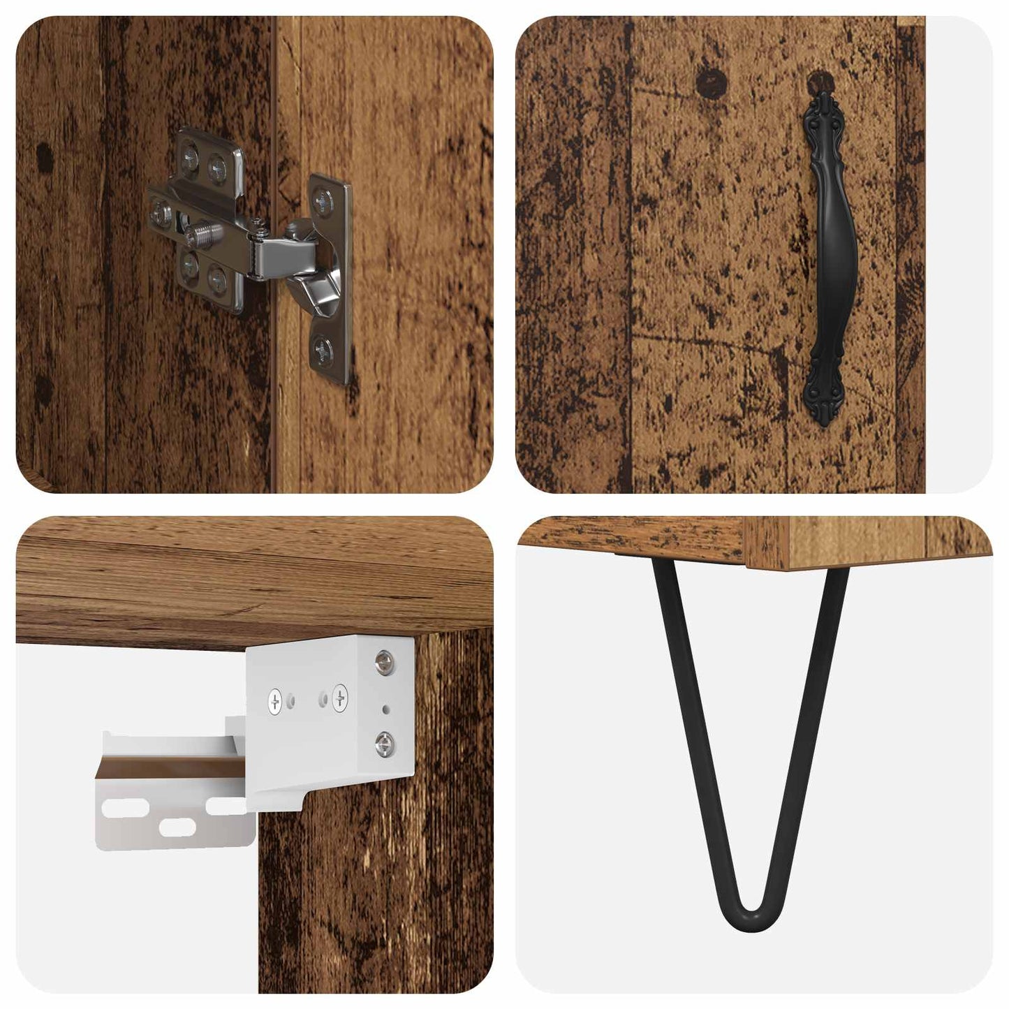 Hoge kast 2 pcs Oudhout Bewerkt hout is nu te koop bij PeponiXL, paradijselijk wonen!