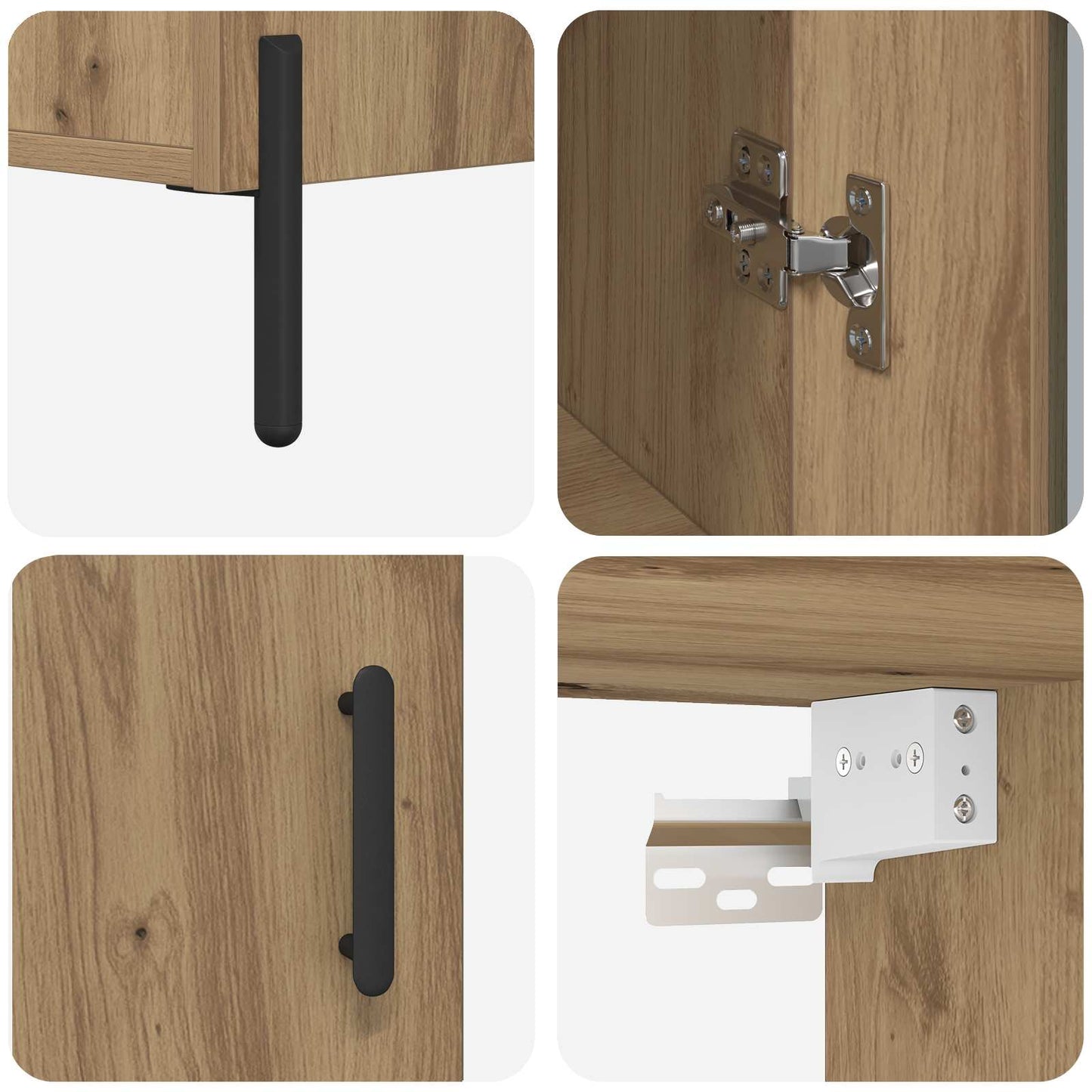 Hoge kast 2 pcs Artisan Eiken 69,5 x 34 x 180 cm Bewerkt hout is nu te koop bij PeponiXL, paradijselijk wonen!