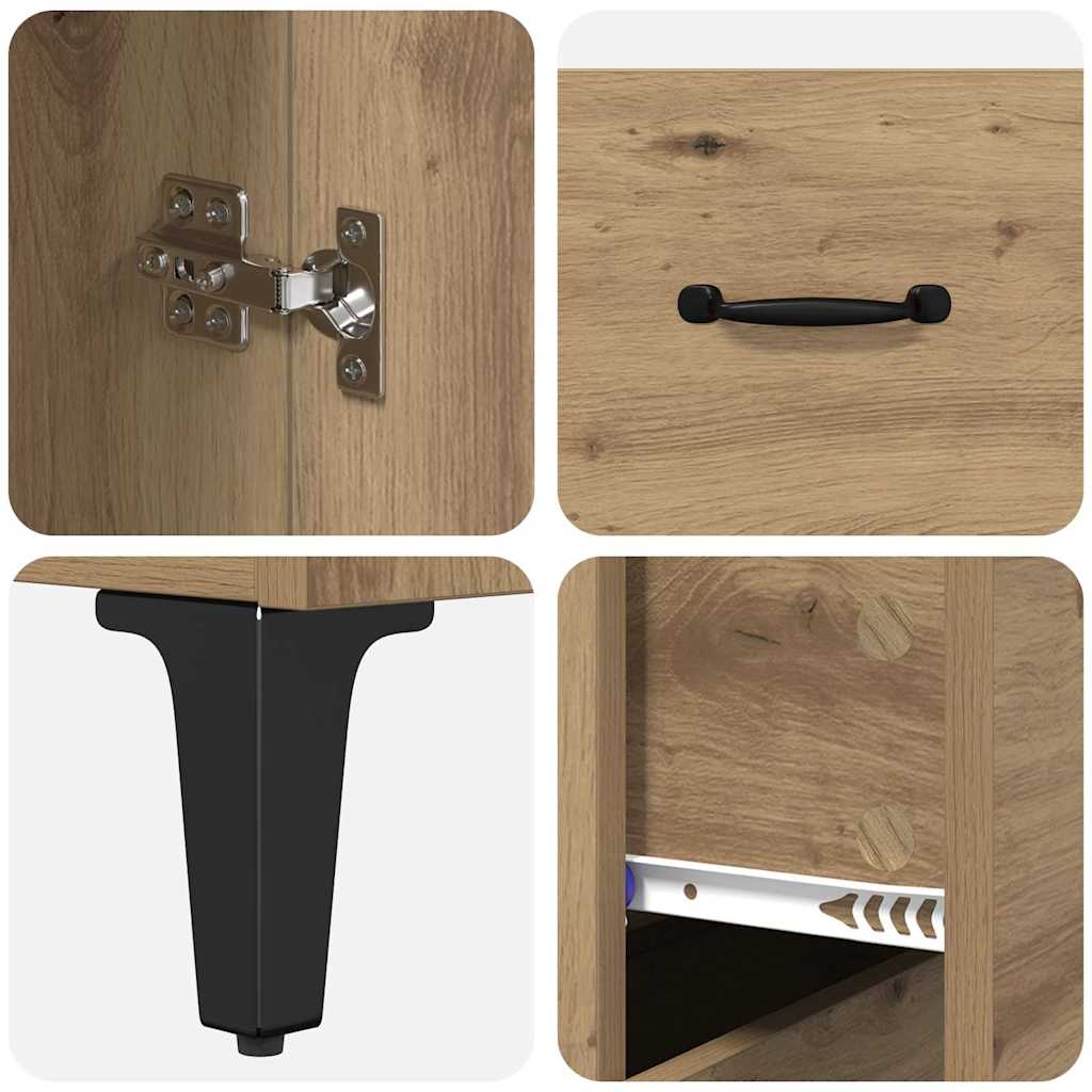 Highboard Artisan Eiken 69,5 x 34 x 180 cm Bewerkt hout is nu te koop bij PeponiXL, paradijselijk wonen!