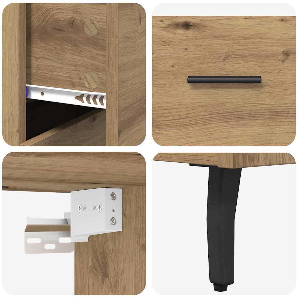Hoge kast met lade 2 pcs Artisan Eiken Bewerkt hout is nu te koop bij PeponiXL, paradijselijk wonen!
