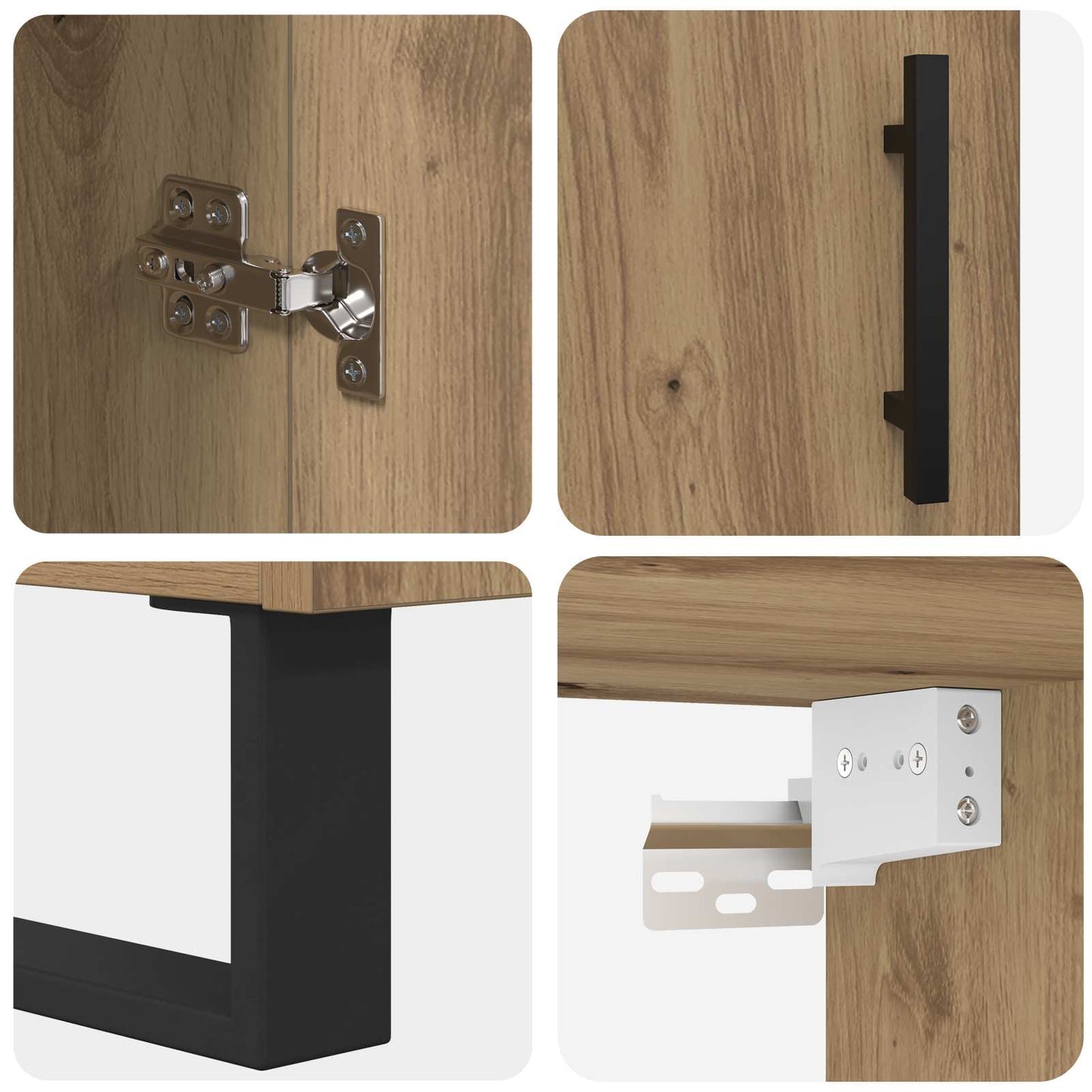 Hoge kast 2 pcs Artisan Eiken Bewerkt hout is nu te koop bij PeponiXL, paradijselijk wonen!