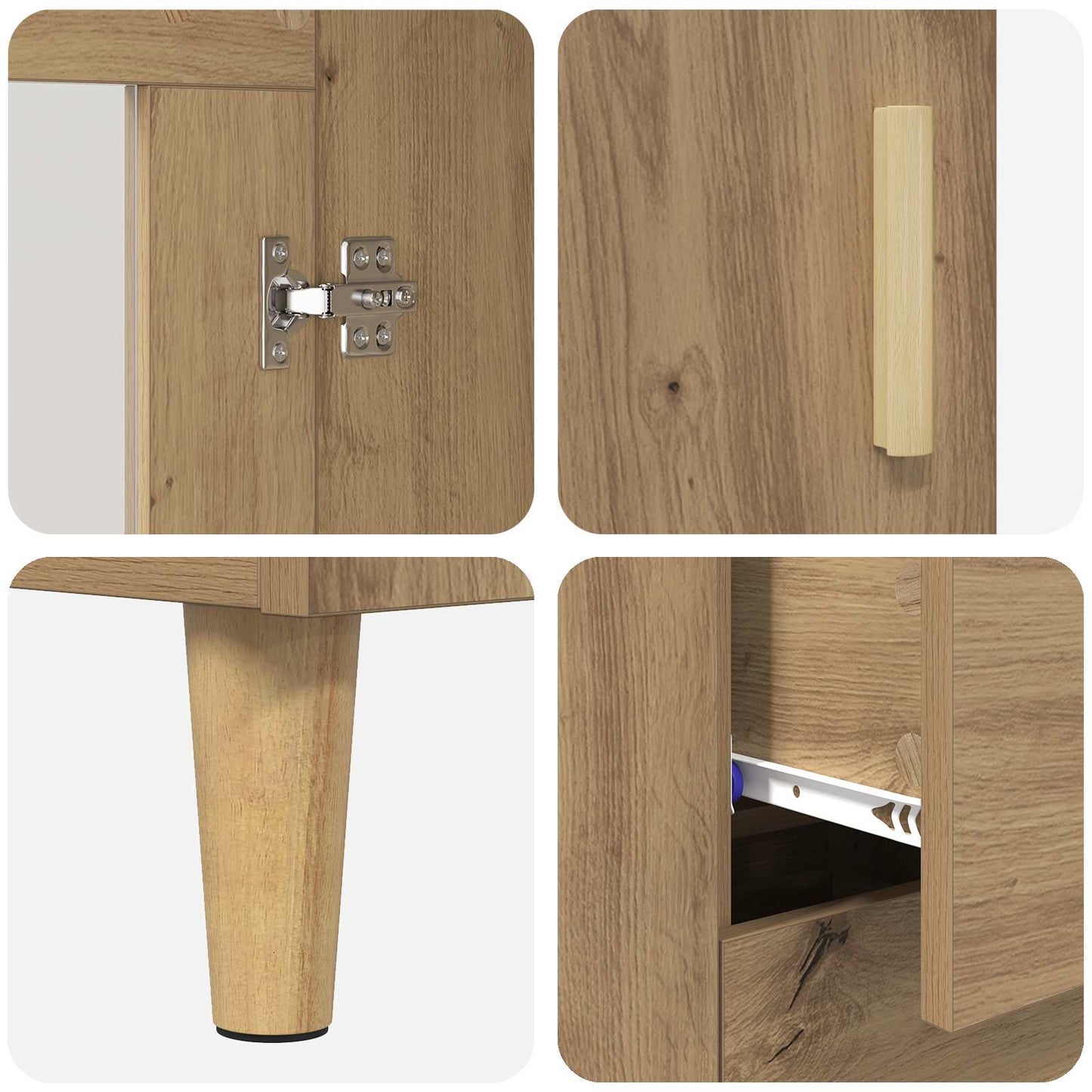 Hoge kast Artisan Eiken 69,5 x 34 x 180 cm Bewerkt hout is nu te koop bij PeponiXL, paradijselijk wonen!