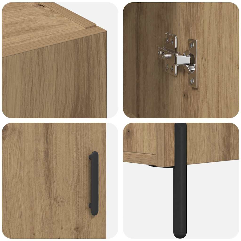 Highboard Artisan Eiken 69,5 x 34 x 180 cm Bewerkt hout is nu te koop bij PeponiXL, paradijselijk wonen!