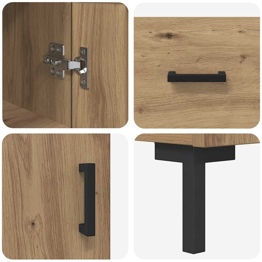 Highboard Artisan Eiken 34,5 x 34 x 180 cm Bewerkt hout is nu te koop bij PeponiXL, paradijselijk wonen!