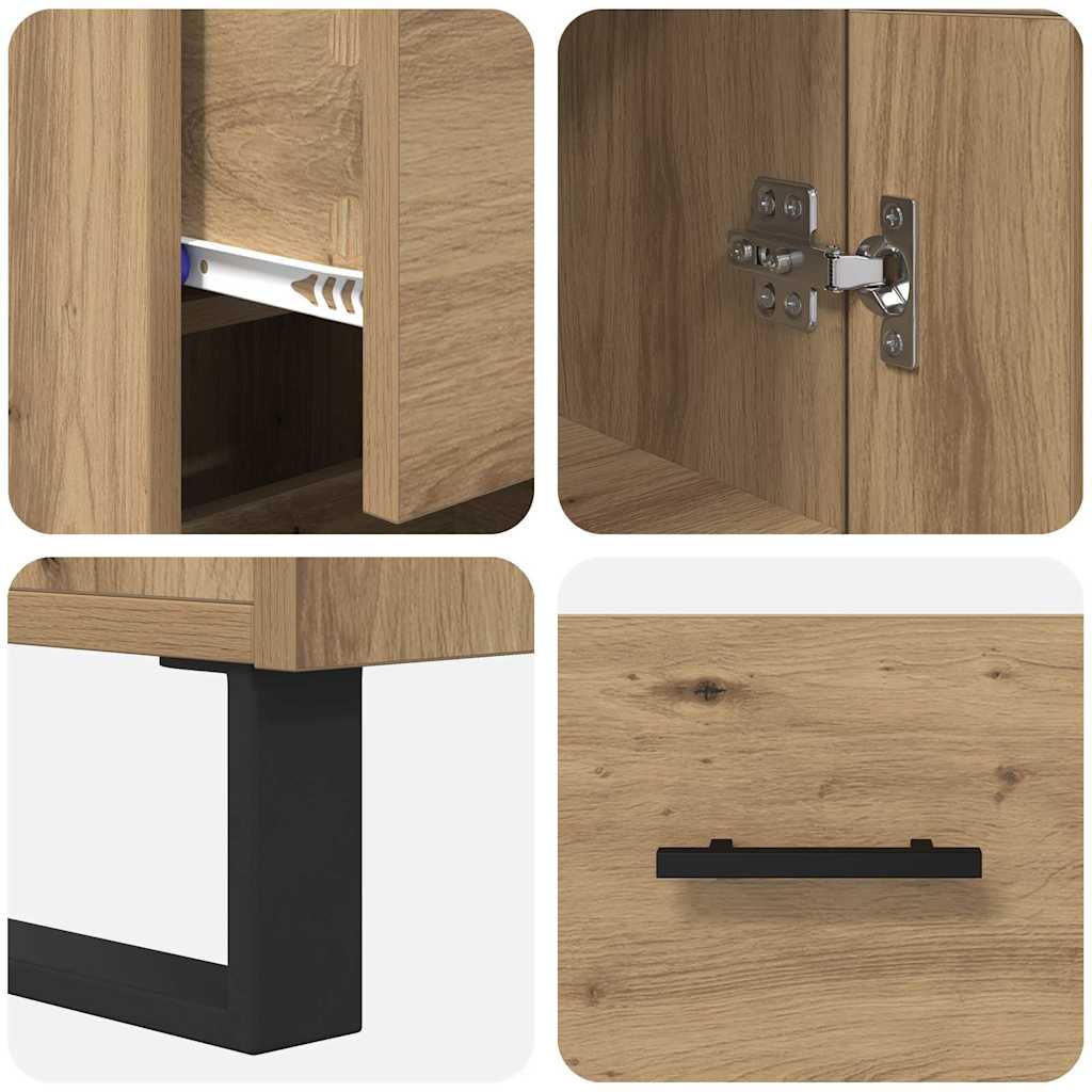 Highboard Artisan Eiken 34,5 x 34 x 180 cm Bewerkt hout is nu te koop bij PeponiXL, paradijselijk wonen!