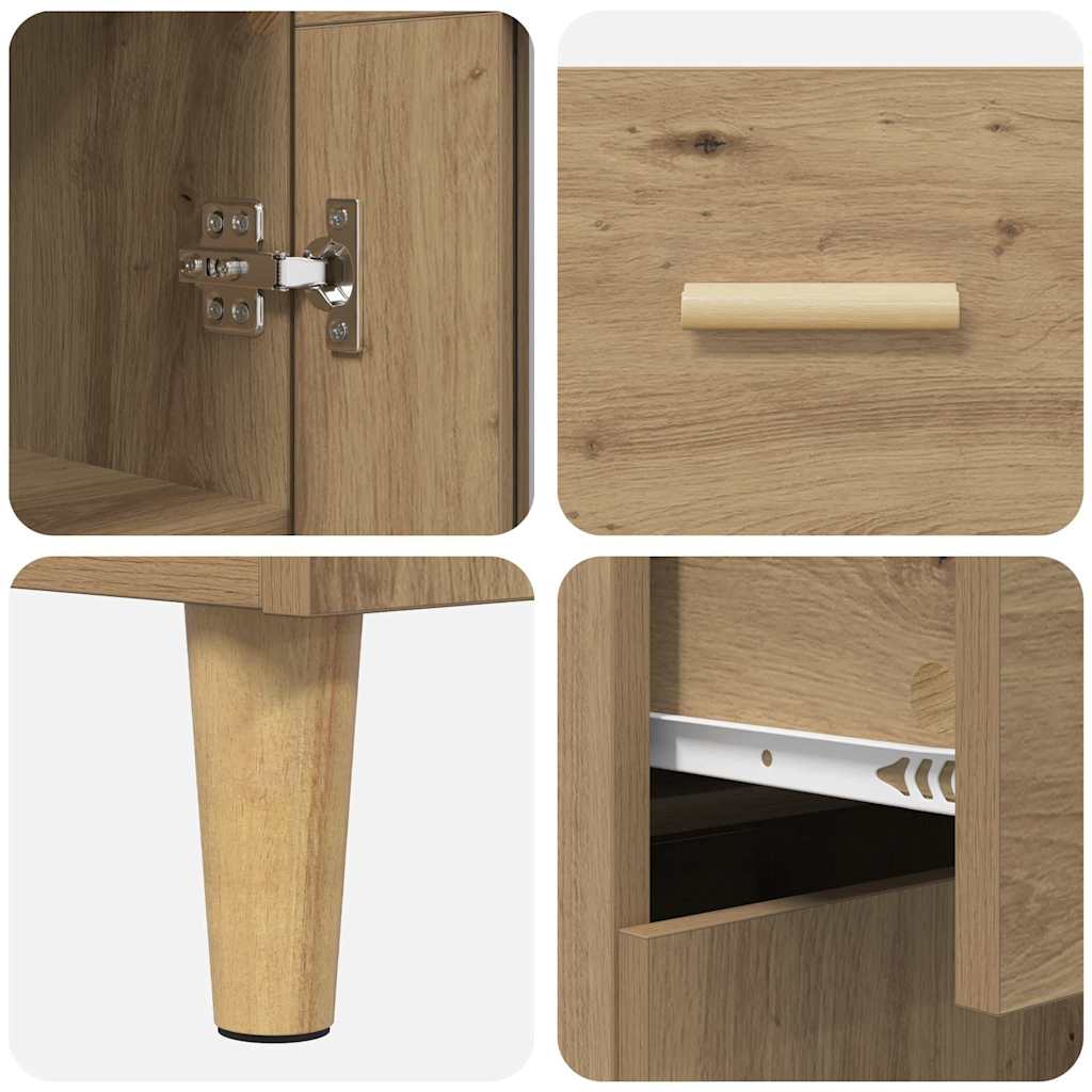 Hoge kast Artisan Eiken 69,5 x 34 x 180 cm Bewerkt hout is nu te koop bij PeponiXL, paradijselijk wonen!