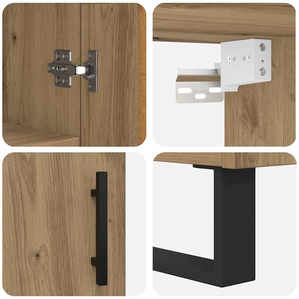 Hoge kast 2 pcs Artisan Eiken Bewerkt hout is nu te koop bij PeponiXL, paradijselijk wonen!
