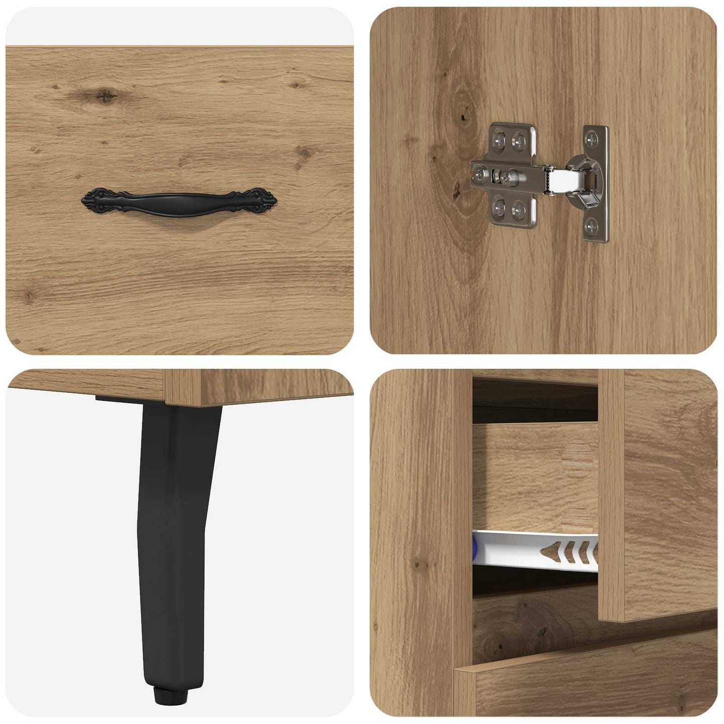 Hoge kast 2 pcs Artisan Eiken 69,5 x 34 x 180 cm Bewerkt hout is nu te koop bij PeponiXL, paradijselijk wonen!