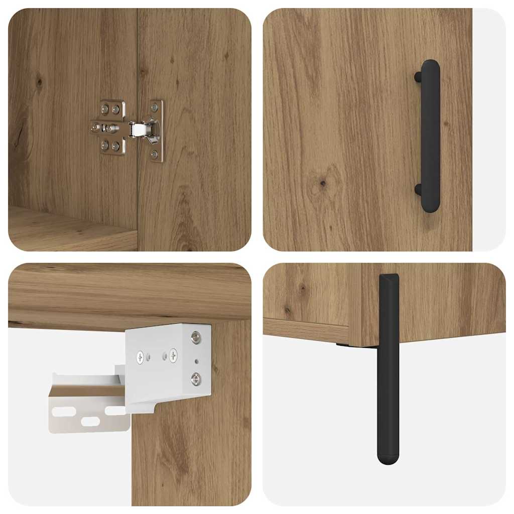 Highboard Artisan Eiken 69,5 x 34 x 180 cm Bewerkt hout is nu te koop bij PeponiXL, paradijselijk wonen!