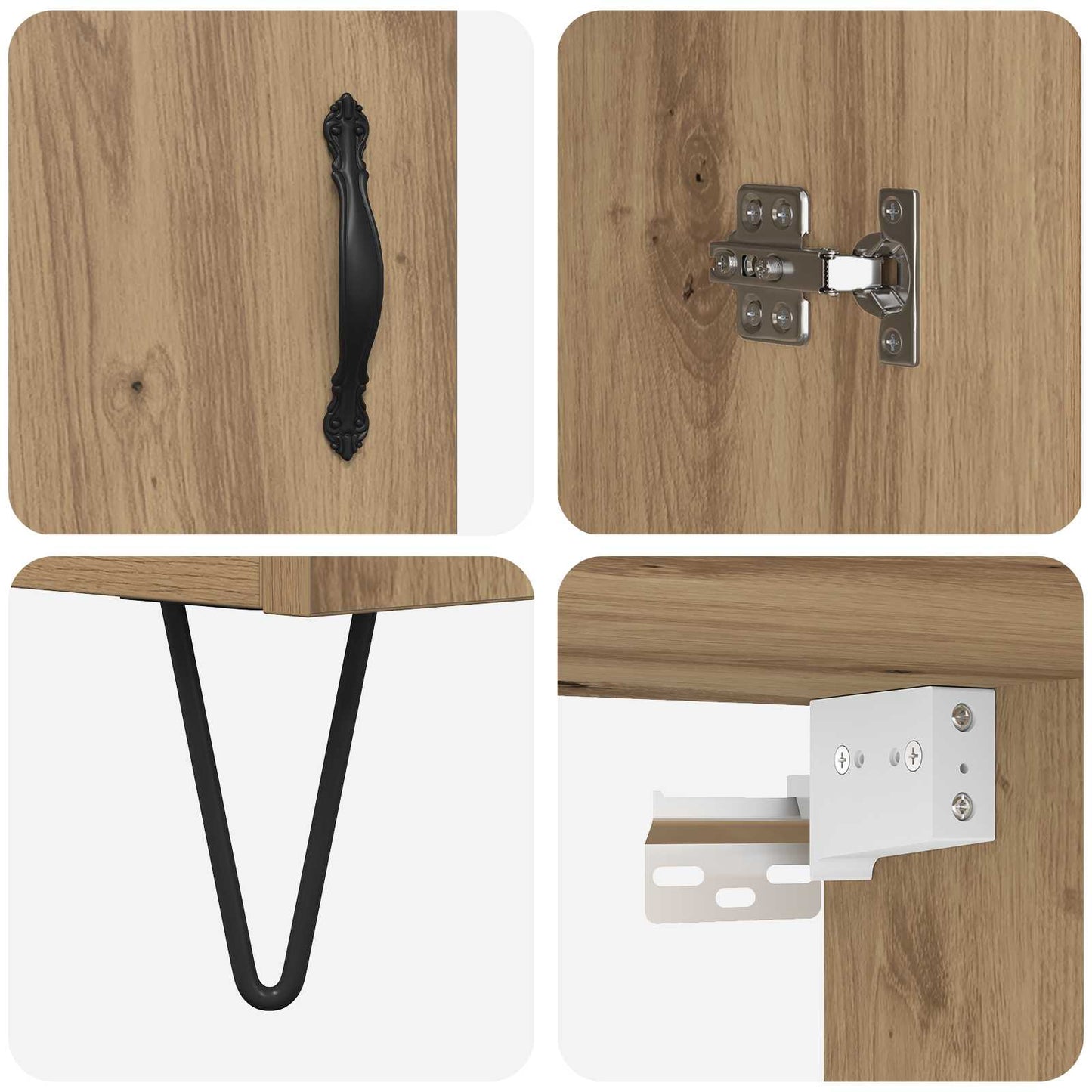 Hoge kast 2 pcs Artisan Eiken Bewerkt hout is nu te koop bij PeponiXL, paradijselijk wonen!