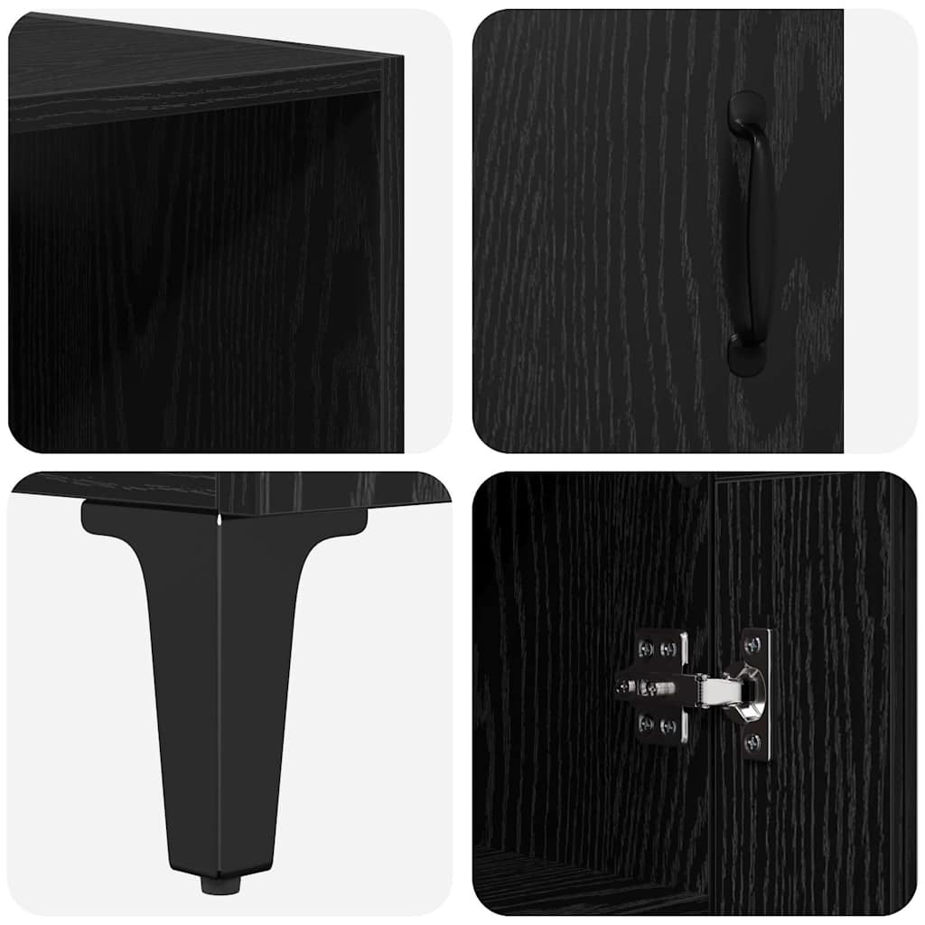 Hoge kast met lade Zwart Eiken 69,5 x 34 x 180 cm Bewerkt hout is nu te koop bij PeponiXL, paradijselijk wonen!