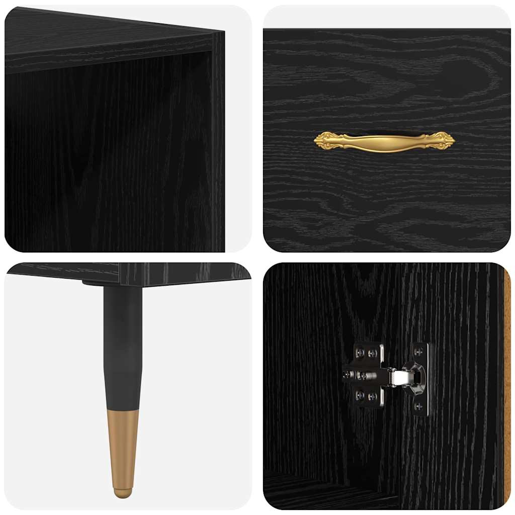 Hoge kast Zwart eiken 69,5 x 34 x 180 cm Bewerkt hout is nu te koop bij PeponiXL, paradijselijk wonen!