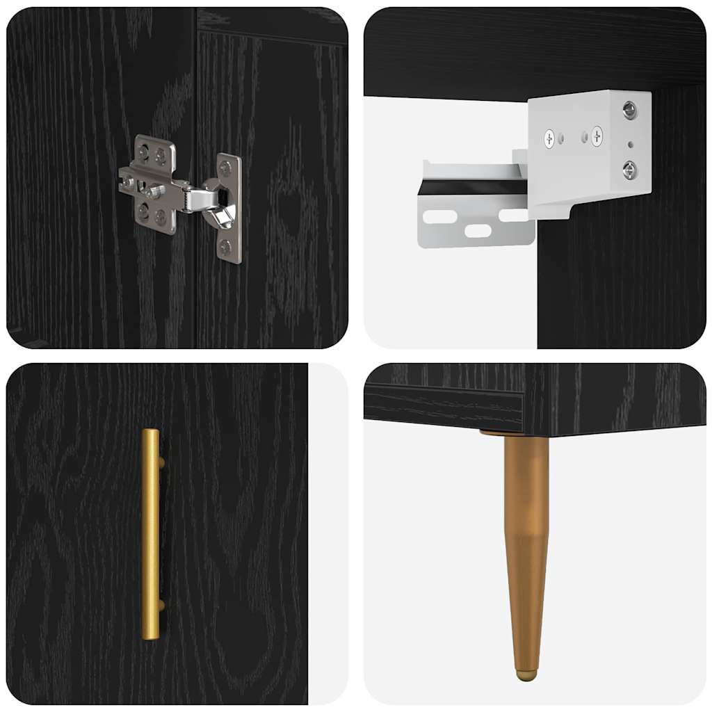 Hoge kast met lade Zwart Eiken 69,5 x 34 x 180 cm Bewerkt hout is nu te koop bij PeponiXL, paradijselijk wonen!