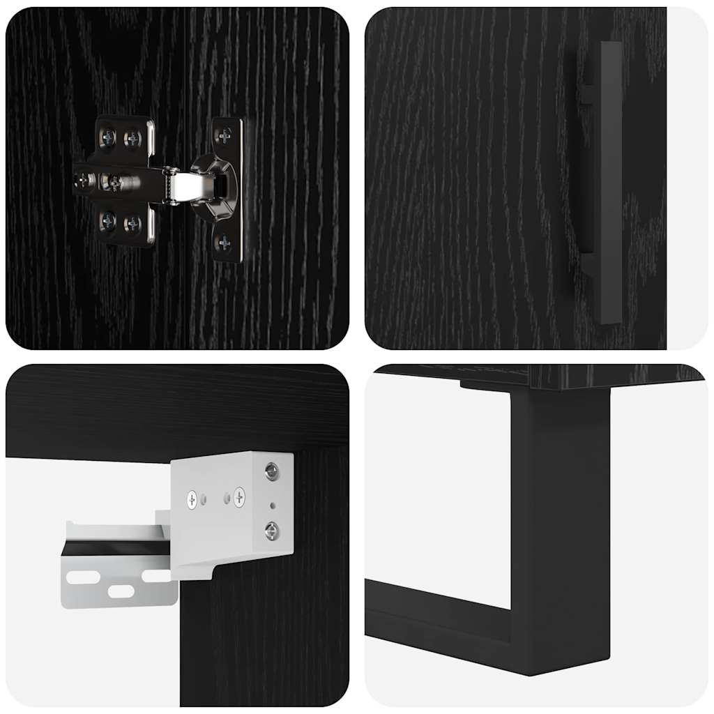 Hoge kast 2 pcs Zwart Eiken 69,5 x 34 x 180 cm is nu te koop bij PeponiXL, paradijselijk wonen!