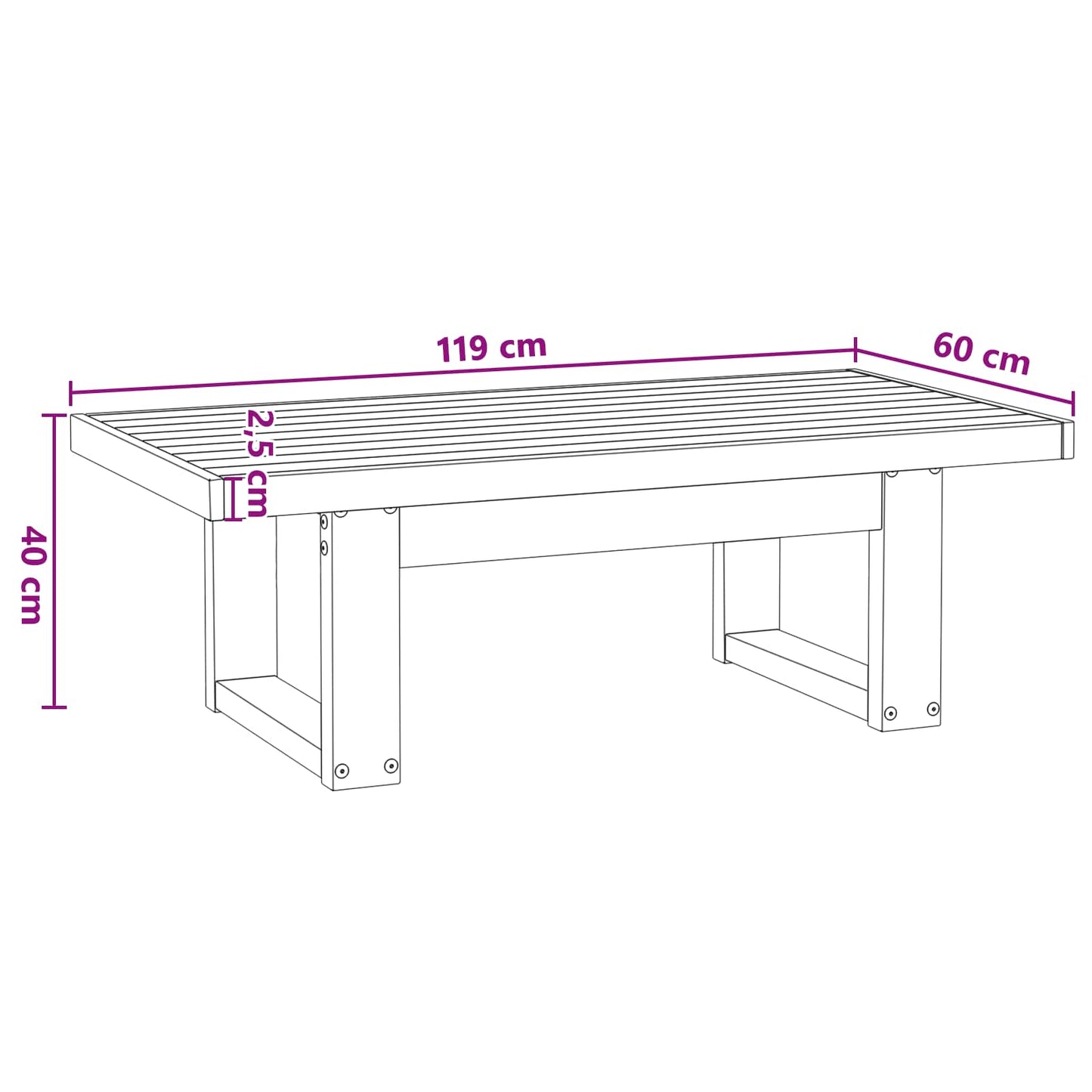 Salontafel NOAIN Zwart 119 x 60 x 40 cm Massief grenenhout is nu te koop bij PeponiXL, paradijselijk wonen!