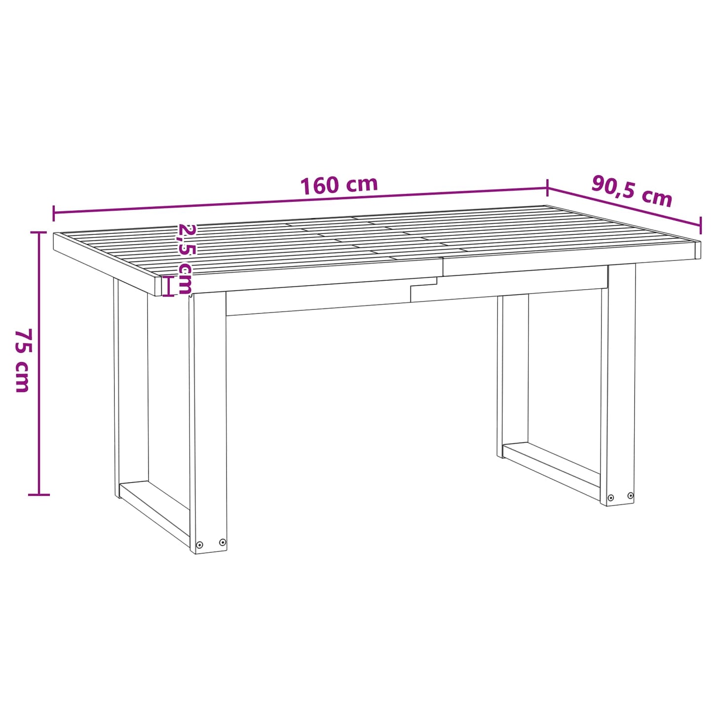 Eettafel NOAIN 160 cm Massief grenenhout Zwart Rechthoekig is nu te koop bij PeponiXL, paradijselijk wonen!