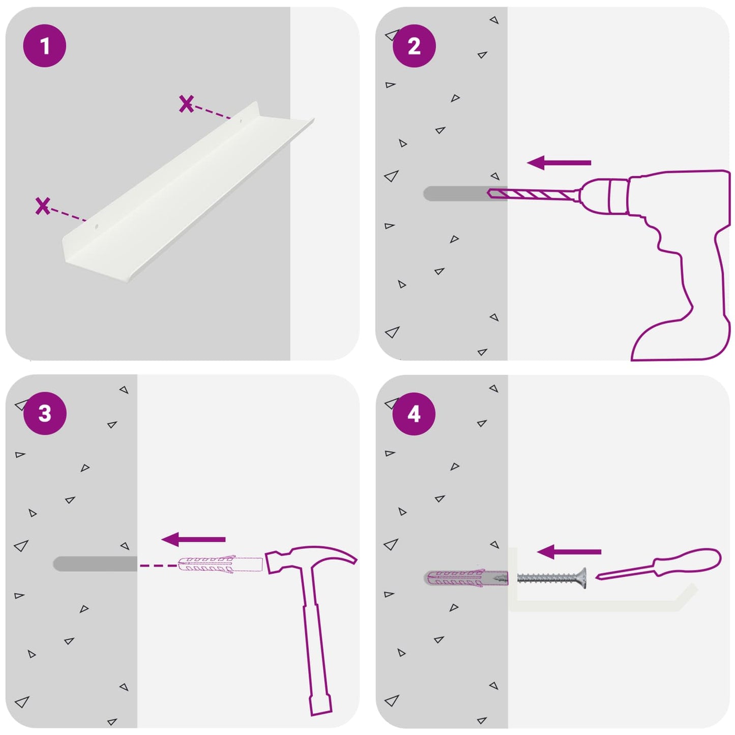 Drijvende plank Wandgemonteerd 4 pcs Wit 40 x 9 x 2,5 cm Staal is nu te koop bij PeponiXL, paradijselijk wonen!