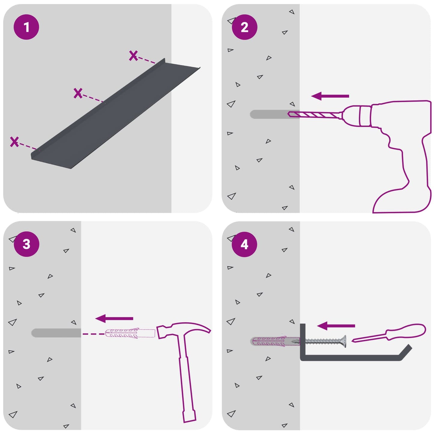Drijvende plank 4 pcs Antraciet 100 x 18 x 2,5 cm Staal is nu te koop bij PeponiXL, paradijselijk wonen!