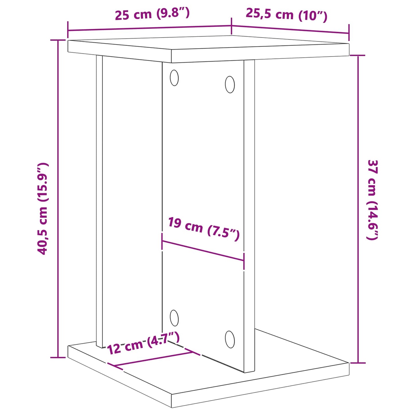 Plantenstandaard 2 pcs Artisan Eik 25 x 25,5 x 40,5 cm is nu te koop bij PeponiXL, paradijselijk wonen!