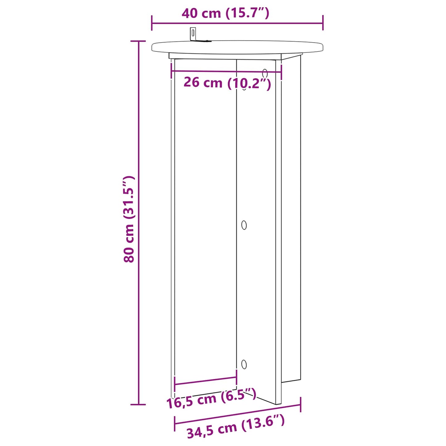 Plantenstandaard 2 pcs Wit Ø40 x 80 cm Bewerkt hout is nu te koop bij PeponiXL, paradijselijk wonen!
