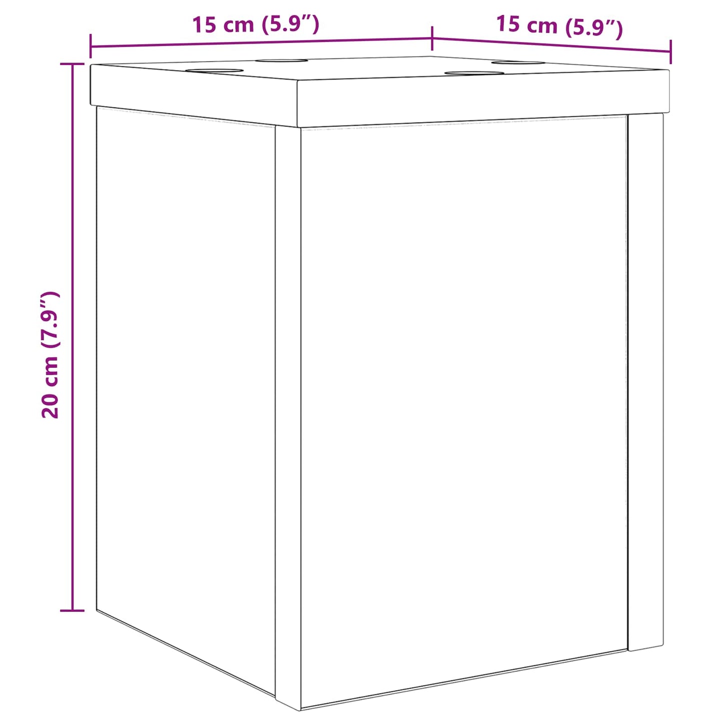 Plantenstandaard 2 pcs Zwart Eiken 15 x 15 x 20 cm Bewerkt hout is nu te koop bij PeponiXL, paradijselijk wonen!