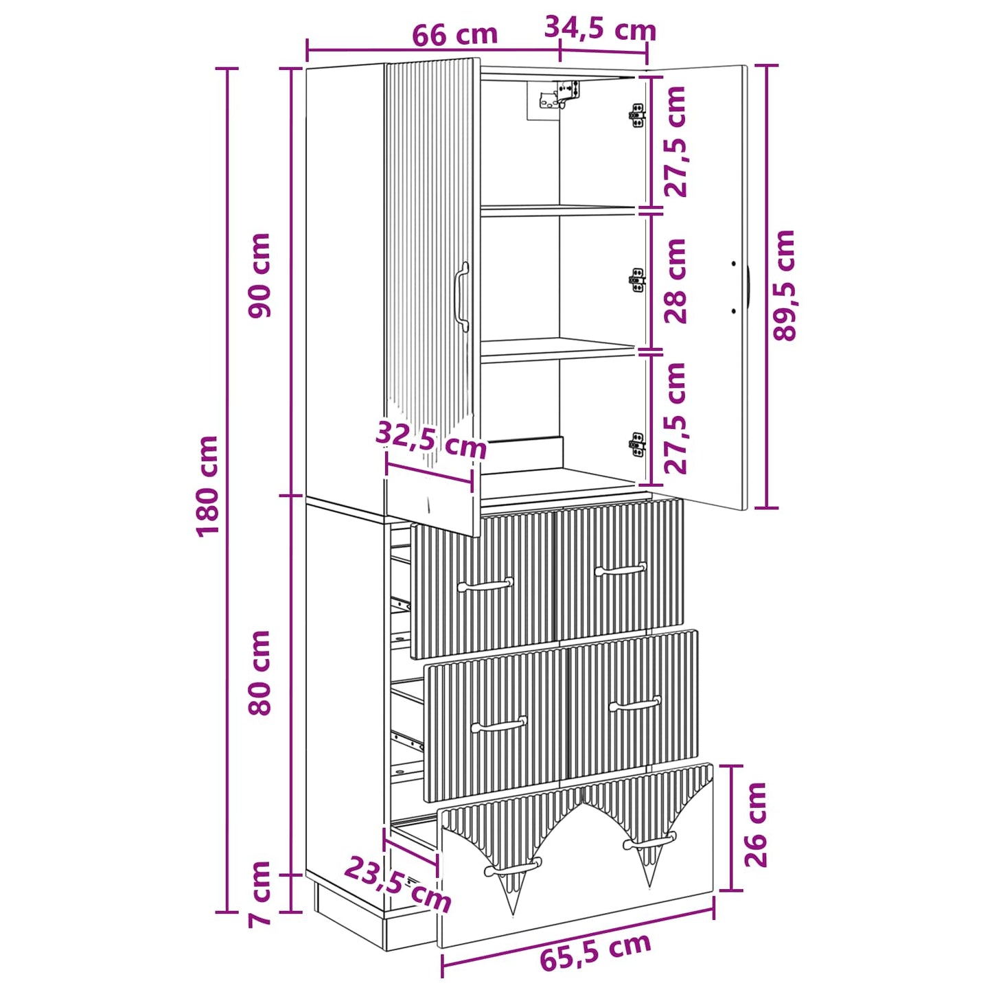Kastenset 2 pcs Zwart 66 x 34,5 x 87 cm Bewerkt hout is nu te koop bij PeponiXL, paradijselijk wonen!