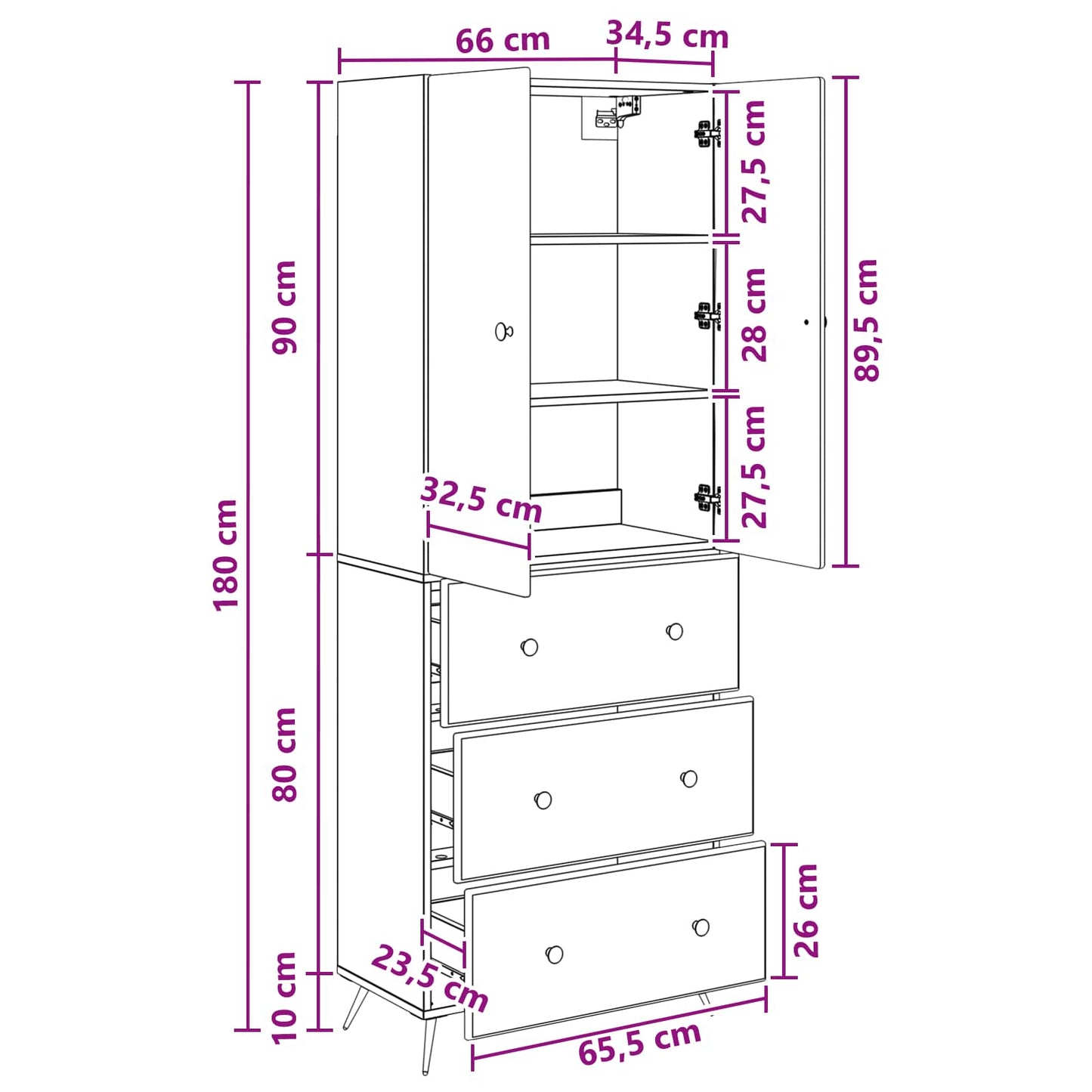 Kastenset 2 st 66 x 34,5 x 90 cm Bewerkt hout Artisanaal eiken is nu te koop bij PeponiXL, paradijselijk wonen!