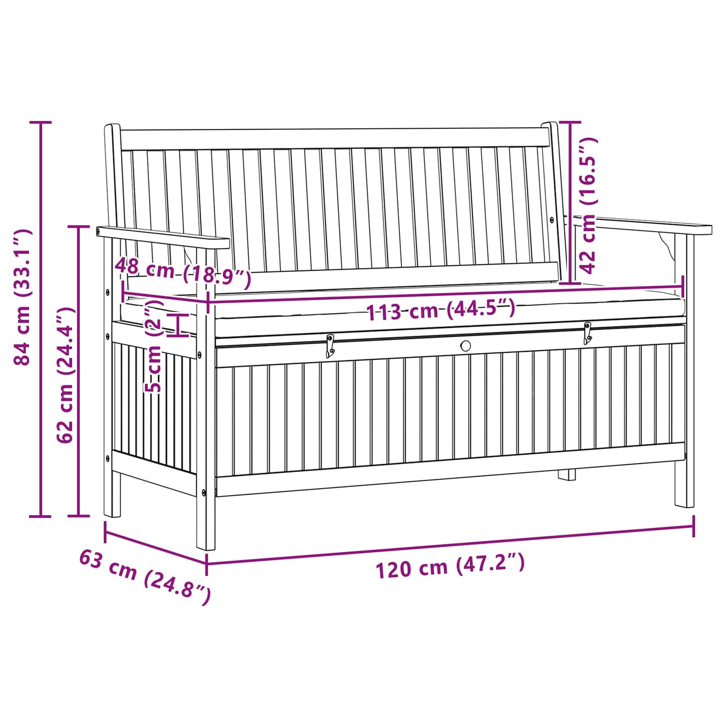 Opslagbank met kussen met opslag met de deur is nu te koop bij PeponiXL, paradijselijk wonen!