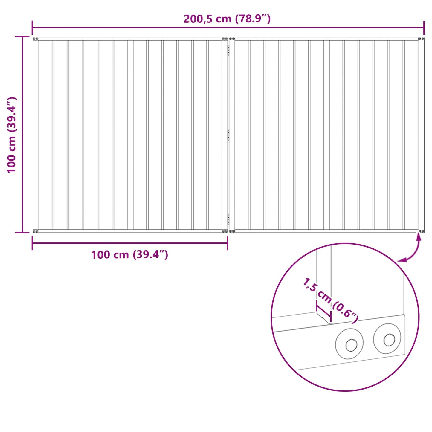 Hondenhek 2 Panels Zwart 100 x 100 cm Gegalvaniseerd staal is nu te koop bij PeponiXL, paradijselijk wonen!