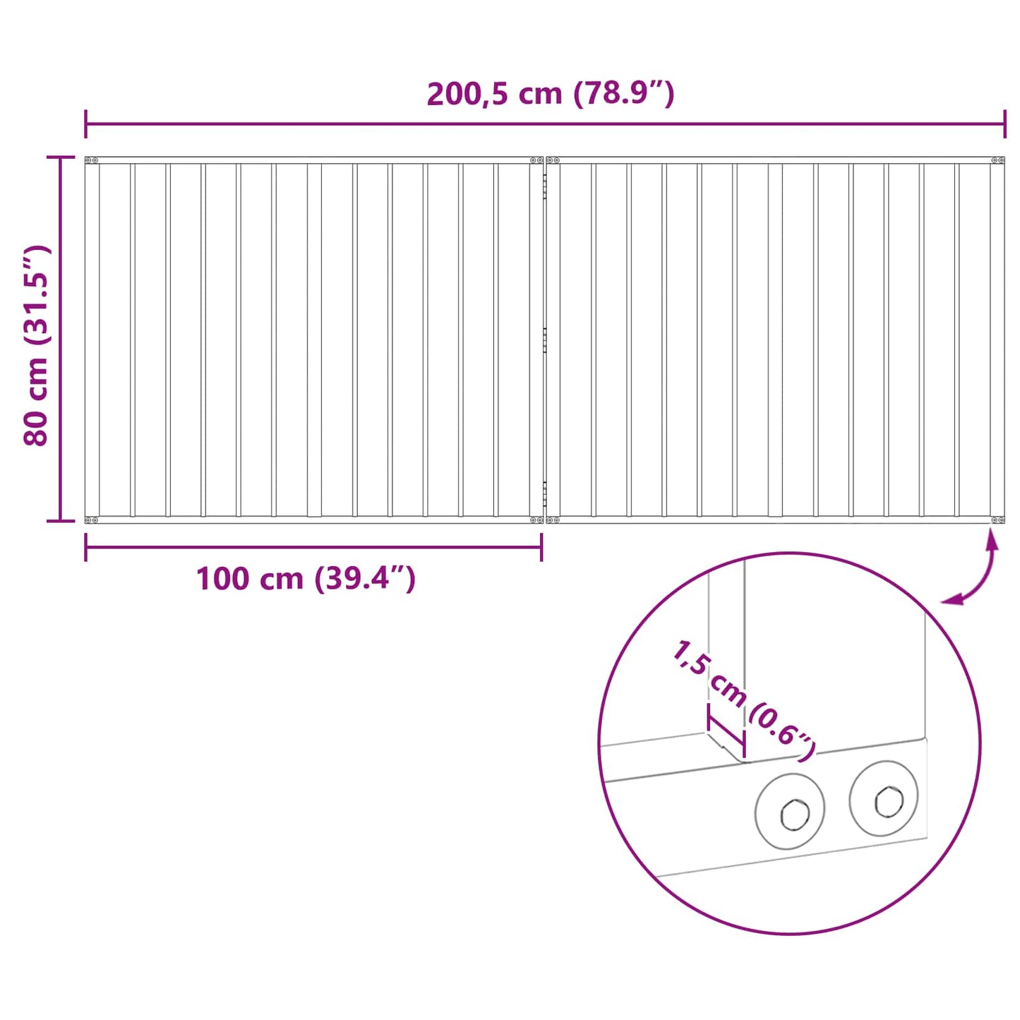 Hondenhek 2 pcs Zwart 100 x 80 cm Gegalvaniseerd staal is nu te koop bij PeponiXL, paradijselijk wonen!