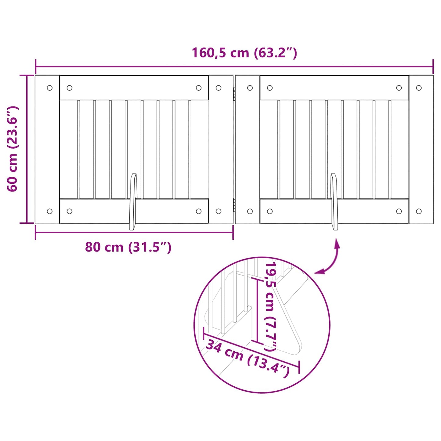 Hondenhekje met standaards 2 pcs Gerookt eiken 80 x 60 cm is nu te koop bij PeponiXL, paradijselijk wonen!