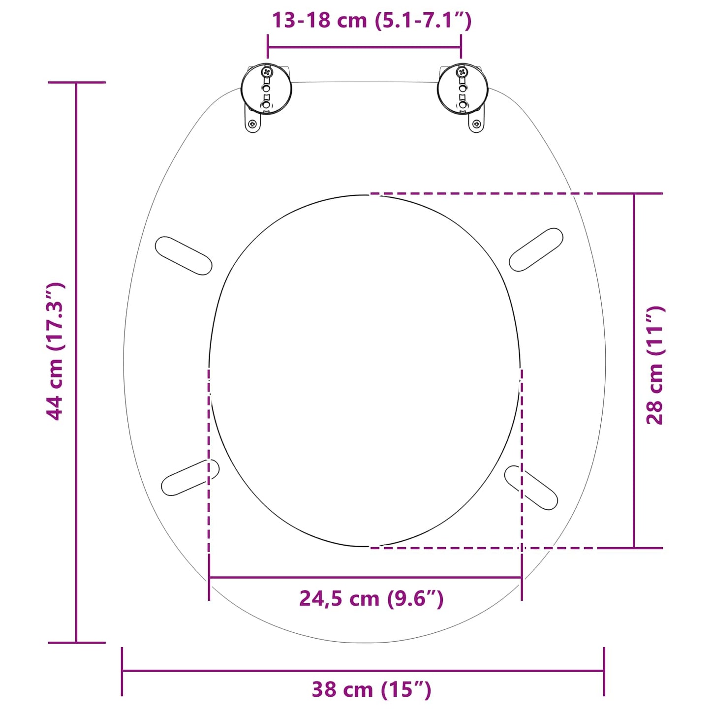 Zachte sluit toiletbril Grijs 44 x 38 cm MDF-plaat is nu te koop bij PeponiXL, paradijselijk wonen!