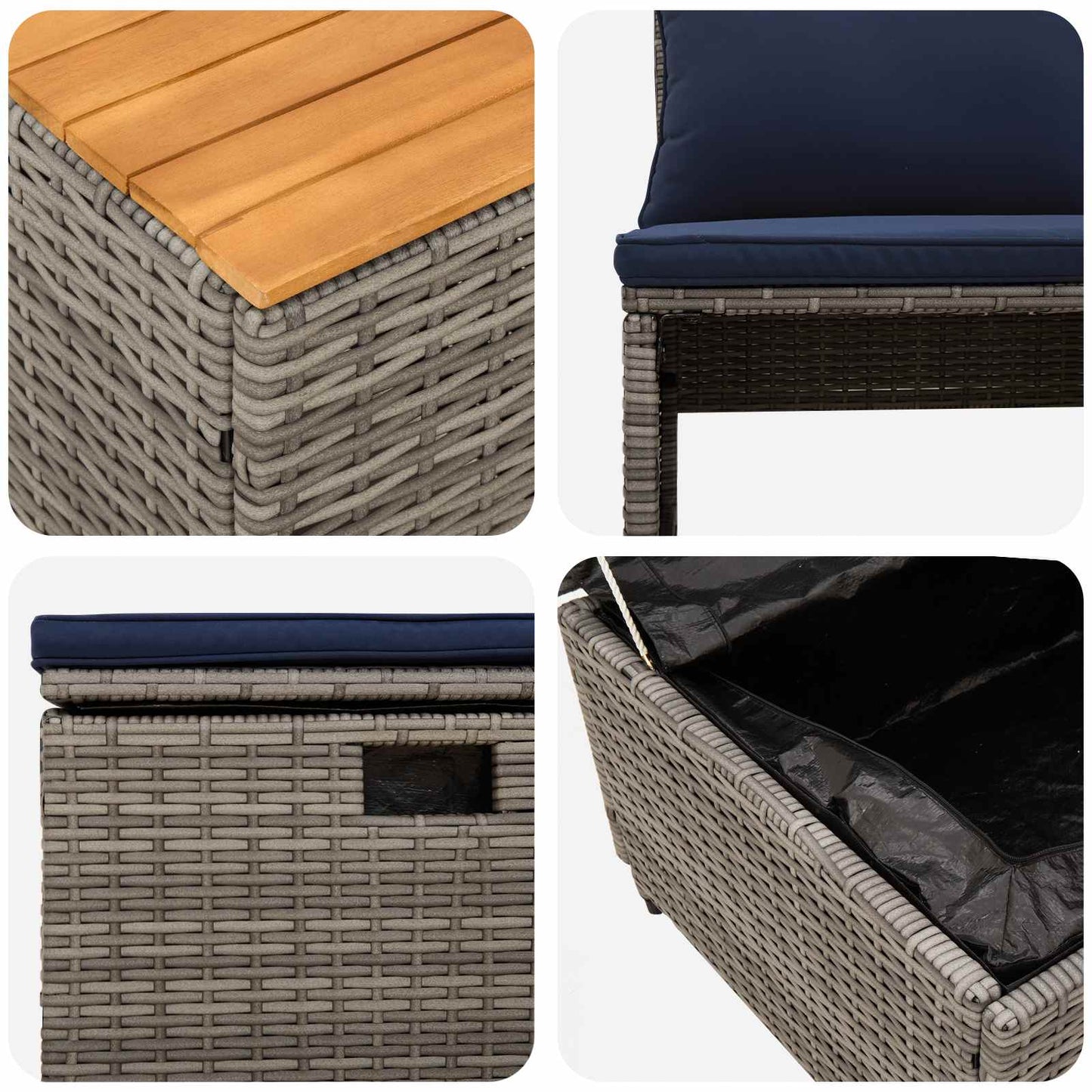 Buiten bankenset 4-Aantal zitplaatsen 4 pcs 55 x 30 x 39 cm is nu te koop bij PeponiXL, paradijselijk wonen!