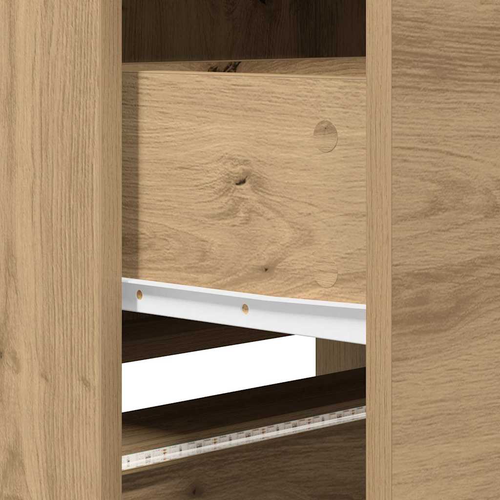 TV-kast met LED met lade Ambachtelijk eiken 165 x 34 x 40 cm is nu te koop bij PeponiXL, paradijselijk wonen!