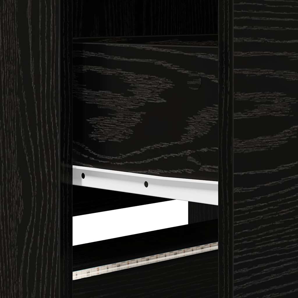 TV-kast met LED Zwarte Eik 165 x 34 x 40 cm Geconstrueerd hout is nu te koop bij PeponiXL, paradijselijk wonen!