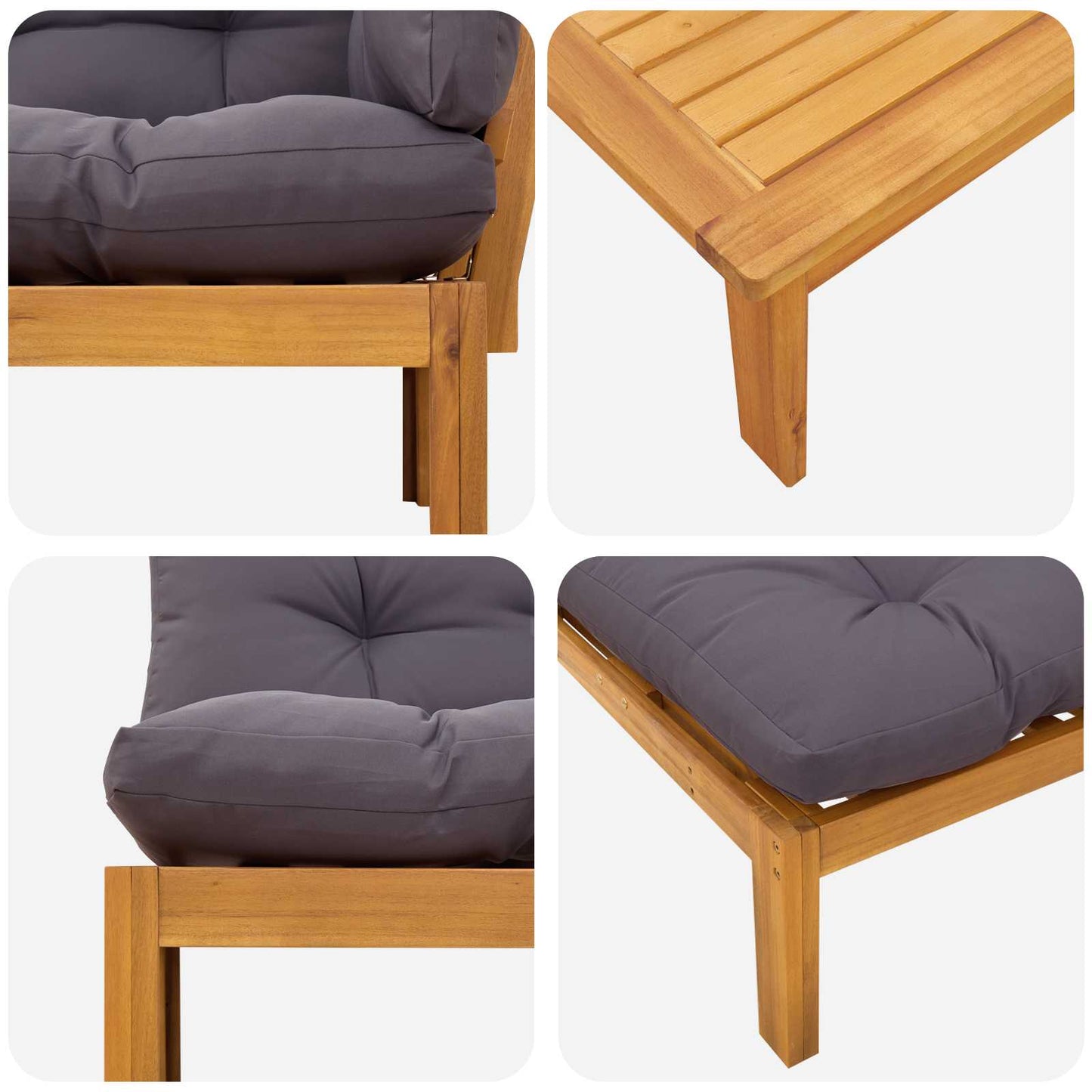 6 Stuk Garden Pallet Sofa Units Massief Acaciahout Naturel