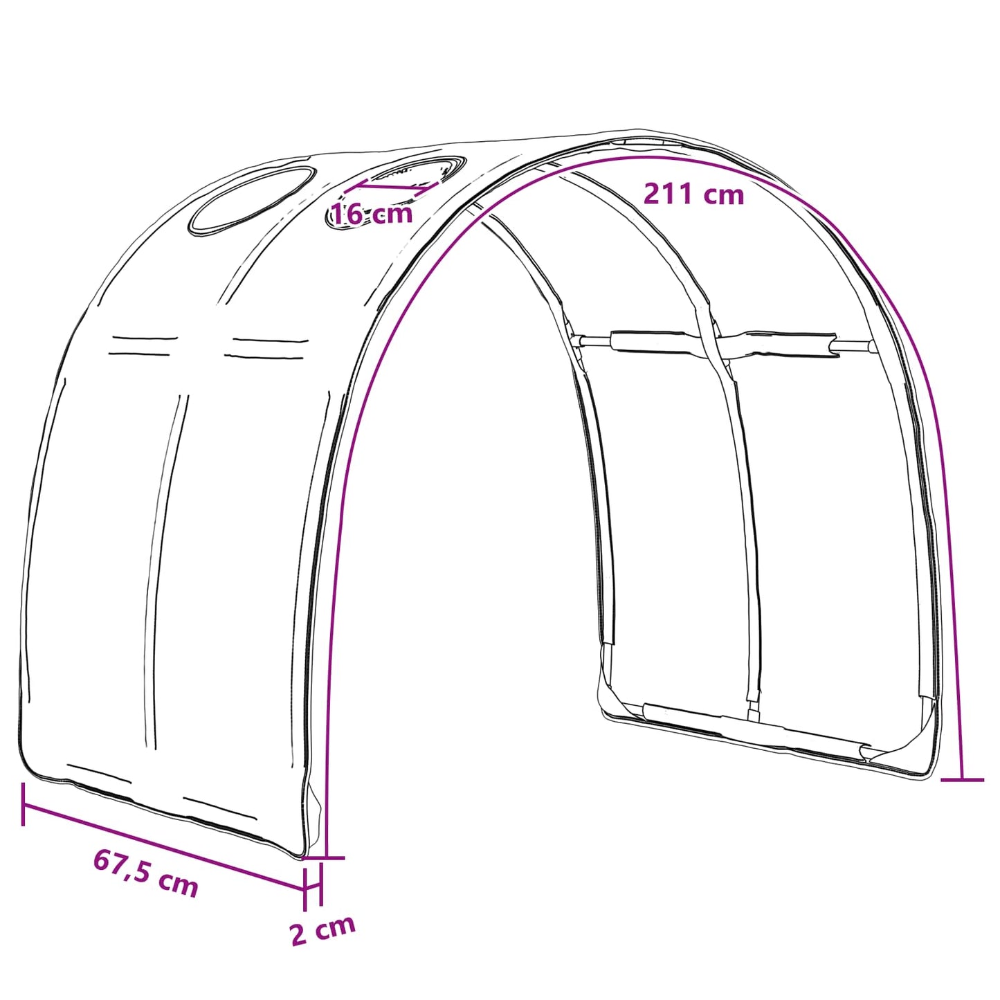 Bedtunnel 2 pcs Blauw 211 x 67.5 x 2 cm Polyester is nu te koop bij PeponiXL, paradijselijk wonen!