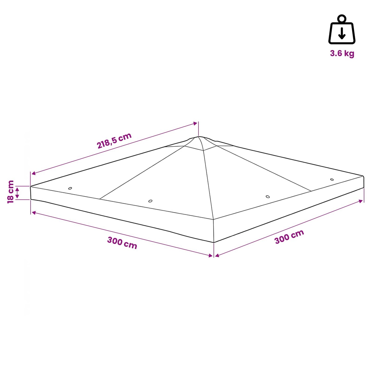 Paviljoenhoes met dak Taupe 300 x 300 cm Polyester en staal is nu te koop bij PeponiXL, paradijselijk wonen!