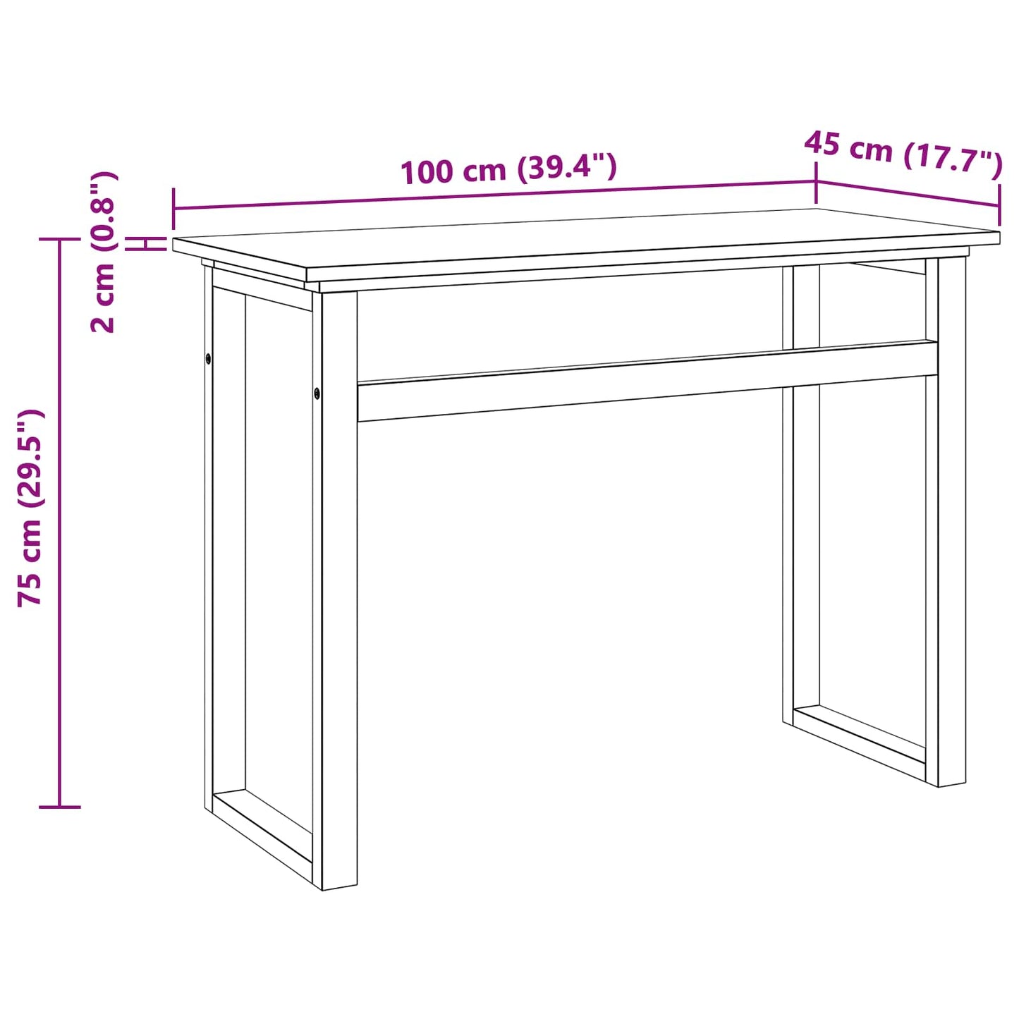 Bureau Naturel Massief Teakhout 100 x 45 x 75cm is nu te koop bij PeponiXL, paradijselijk wonen!
