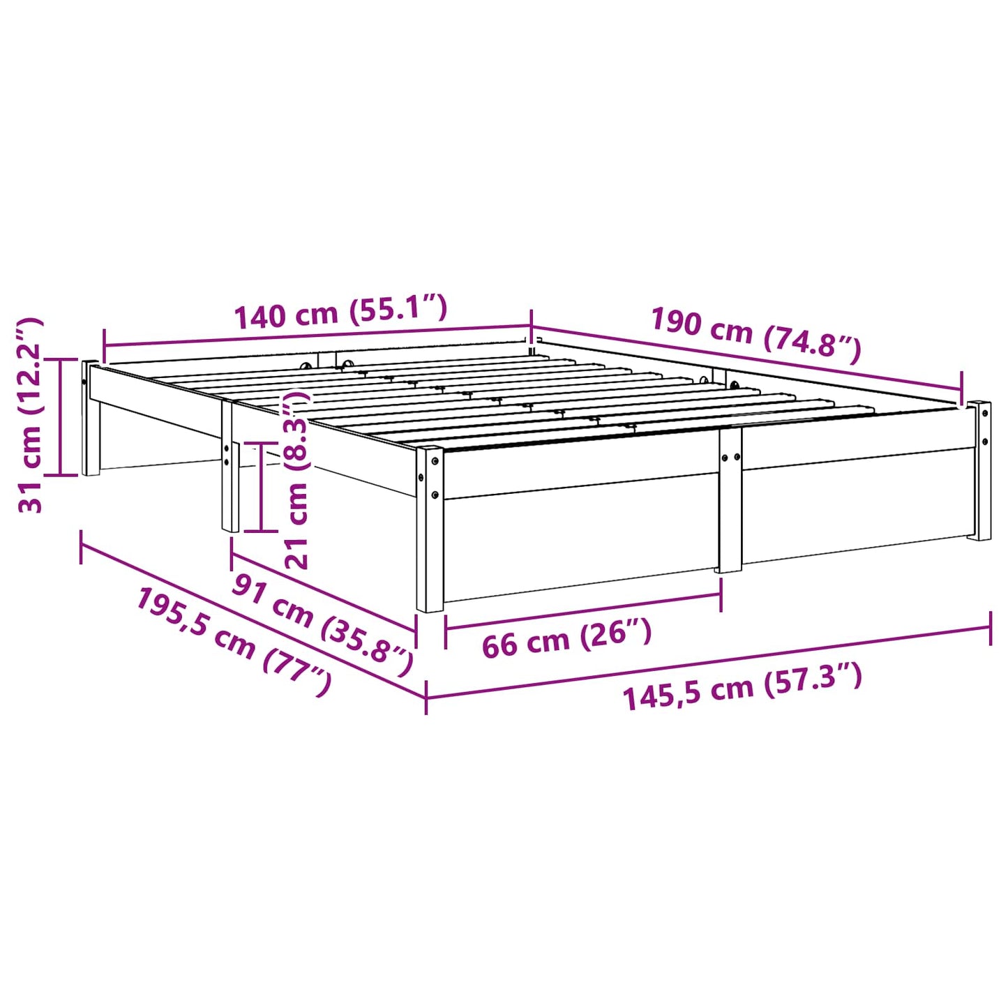 Bedframe Massief dennenhout is nu te koop bij PeponiXL, paradijselijk wonen!