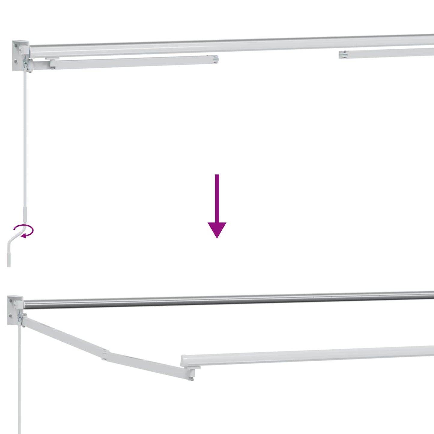 Handbediende luifel met LED's Rood en Wit 4 × 3 m is nu te koop bij PeponiXL, paradijselijk wonen!