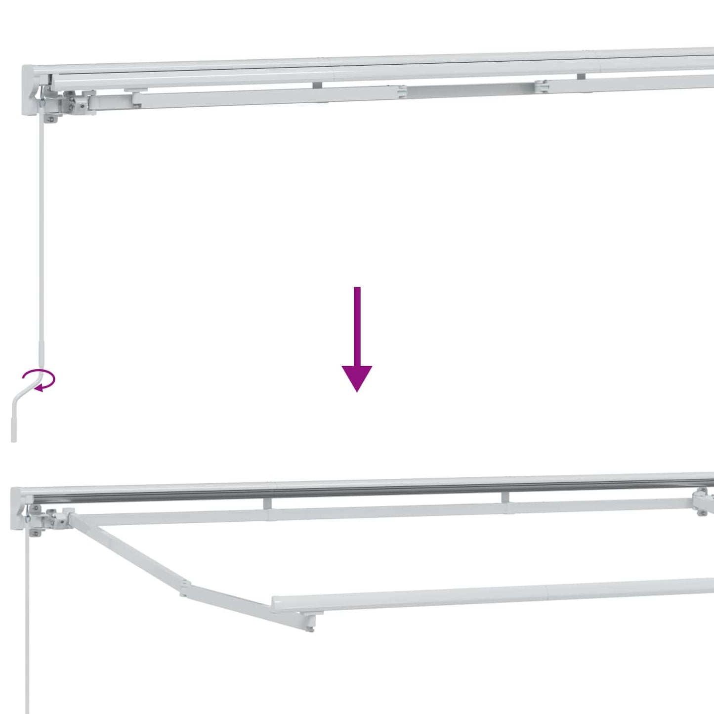 Handmatige Luifelhouder met LED's Wit 3,5 x 2 m is nu te koop bij PeponiXL, paradijselijk wonen!