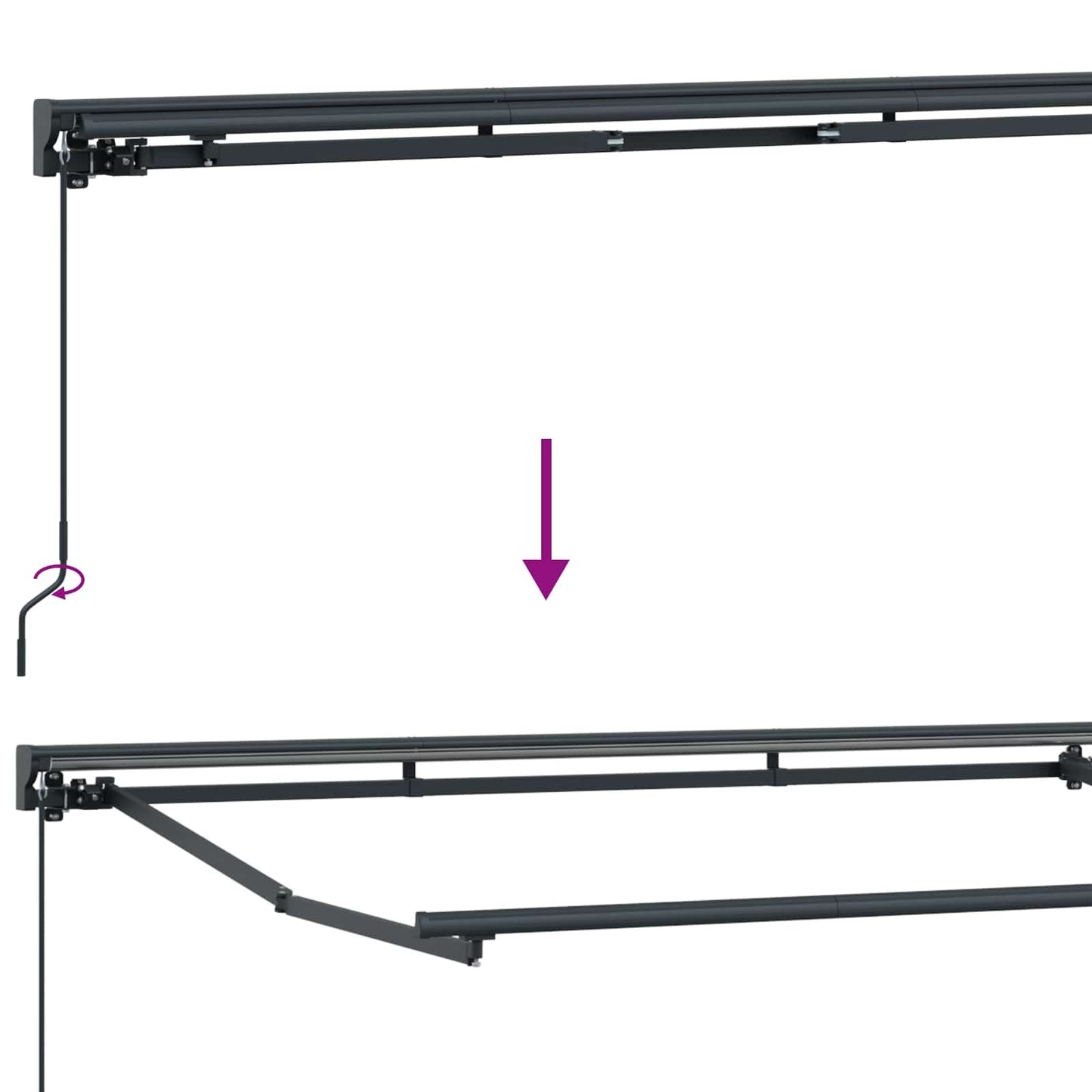 Handmatige Luifelhouder met LED's 3 x 2,5 m is nu te koop bij PeponiXL, paradijselijk wonen!